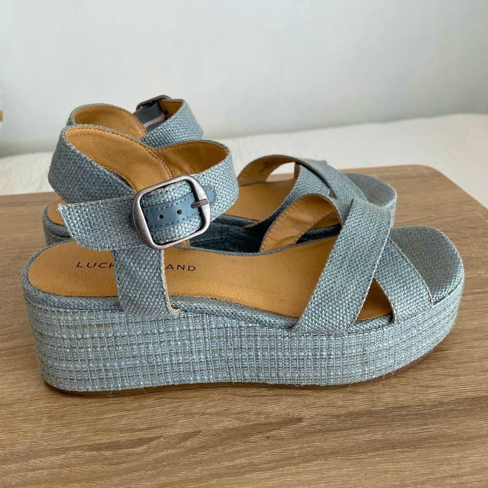 Lucky Brand Bainda Wedge Ankle Strap Platform Sandals